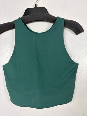 girlfriend collective Dylan long line racer back sports bra green sz M